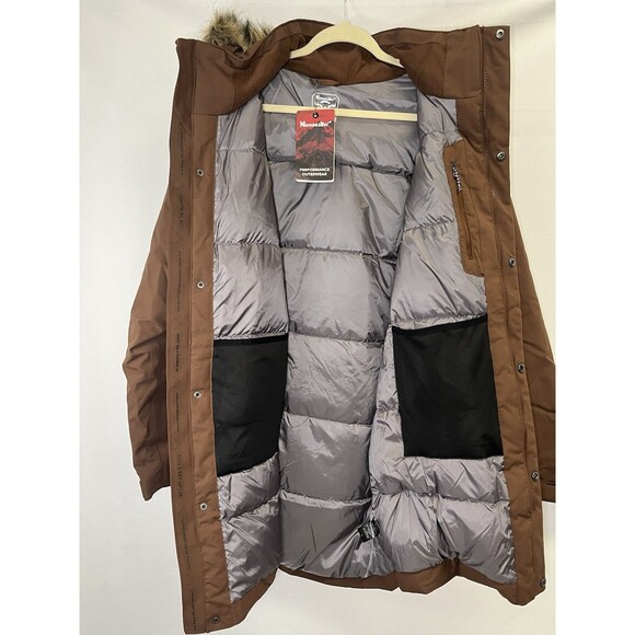 Moosejaw Down Parka Men's Hooded Fur Lined Mid-Length Snow Jacket Coat - Picture 9 of 14